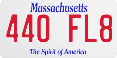 MA license plate 440FL8