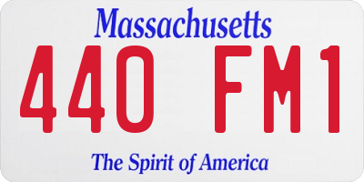 MA license plate 440FM1