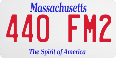 MA license plate 440FM2