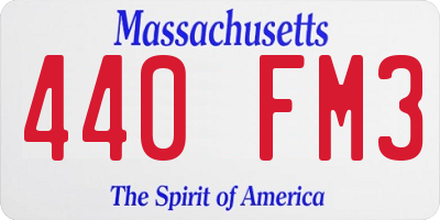 MA license plate 440FM3