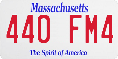 MA license plate 440FM4