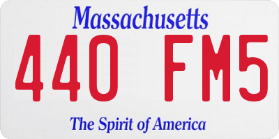MA license plate 440FM5
