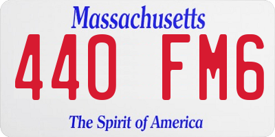 MA license plate 440FM6