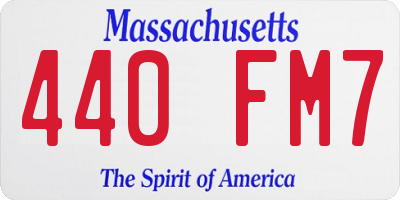 MA license plate 440FM7