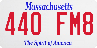 MA license plate 440FM8