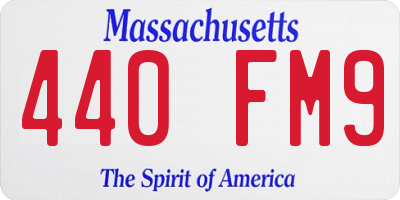 MA license plate 440FM9