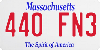MA license plate 440FN3