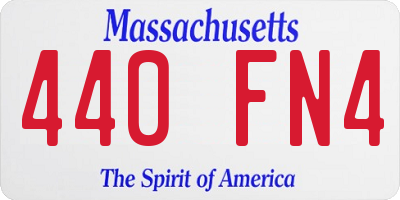MA license plate 440FN4
