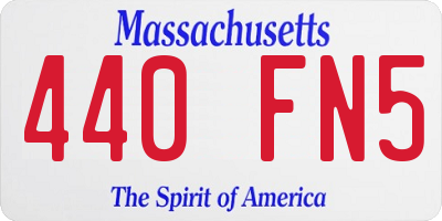 MA license plate 440FN5