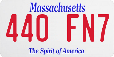 MA license plate 440FN7
