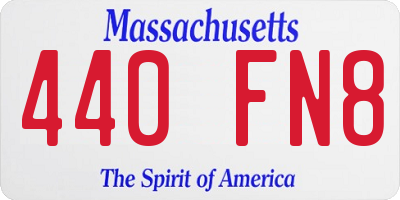 MA license plate 440FN8