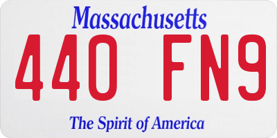 MA license plate 440FN9