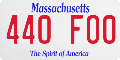MA license plate 440FO0
