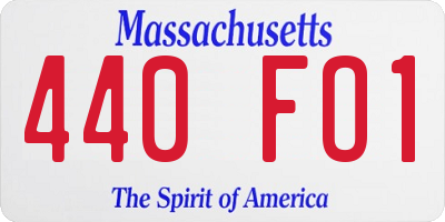 MA license plate 440FO1