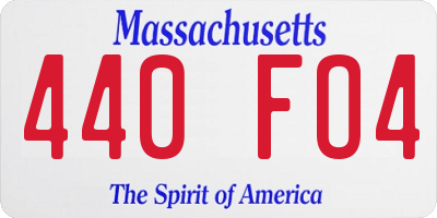 MA license plate 440FO4