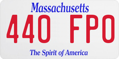 MA license plate 440FP0