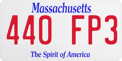 MA license plate 440FP3