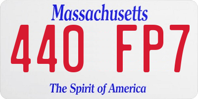 MA license plate 440FP7