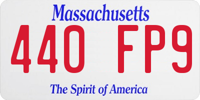 MA license plate 440FP9