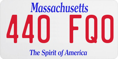 MA license plate 440FQ0
