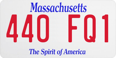 MA license plate 440FQ1
