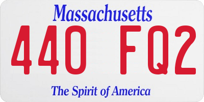 MA license plate 440FQ2