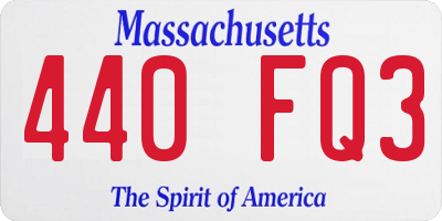 MA license plate 440FQ3