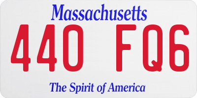 MA license plate 440FQ6