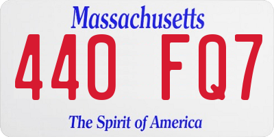MA license plate 440FQ7
