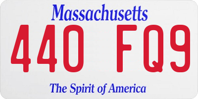 MA license plate 440FQ9