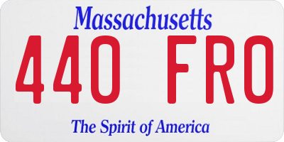 MA license plate 440FR0
