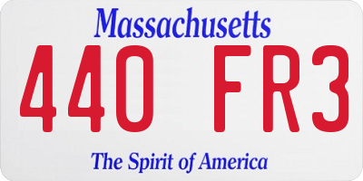 MA license plate 440FR3
