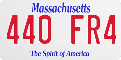 MA license plate 440FR4