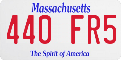 MA license plate 440FR5