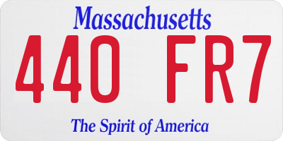MA license plate 440FR7