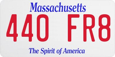 MA license plate 440FR8