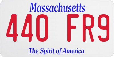 MA license plate 440FR9