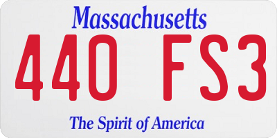 MA license plate 440FS3