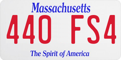 MA license plate 440FS4