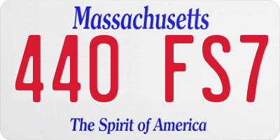 MA license plate 440FS7