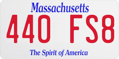 MA license plate 440FS8