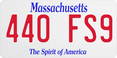 MA license plate 440FS9