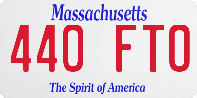MA license plate 440FT0