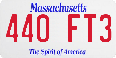 MA license plate 440FT3