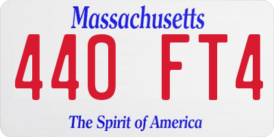 MA license plate 440FT4