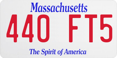 MA license plate 440FT5