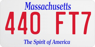 MA license plate 440FT7