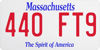 MA license plate 440FT9
