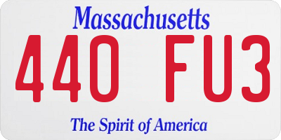 MA license plate 440FU3