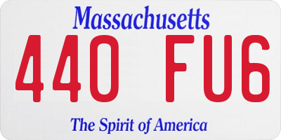 MA license plate 440FU6